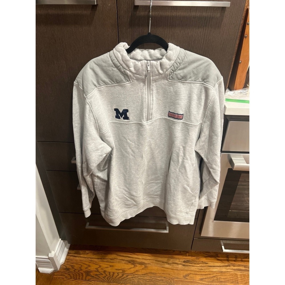 Vineyard Vines quarter-zip‎ pullover University of Michigan 'M' logo mens xxl